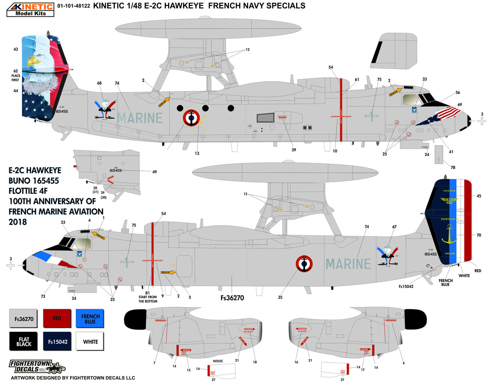 E-2C ホークアイ フランス海軍 スペシャルマーキング プラモデル (キネティック 1/48 エアクラフト プラモデル No.K48122) 商品画像_1