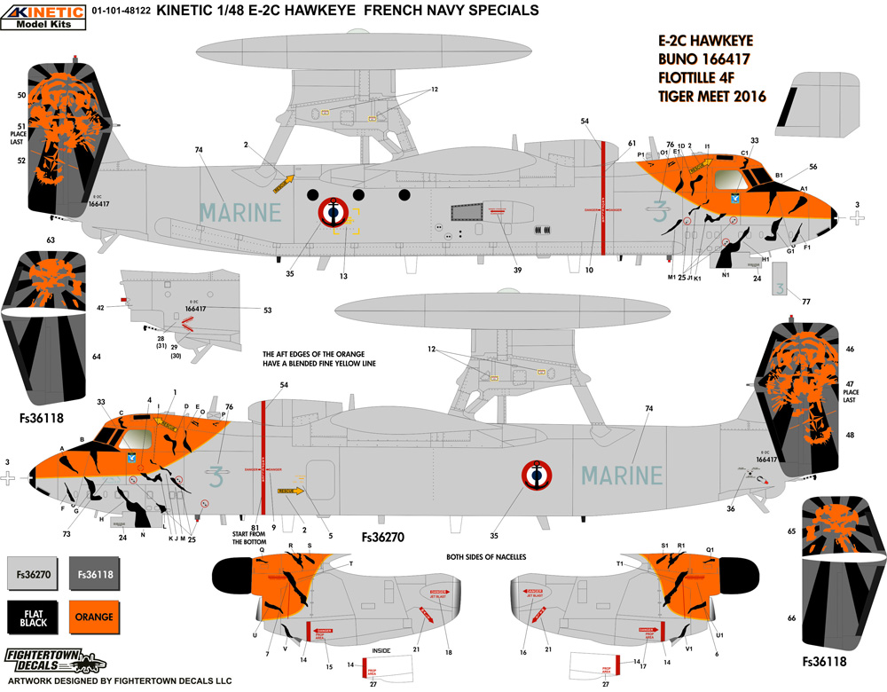 E-2C ホークアイ フランス海軍 スペシャルマーキング プラモデル (キネティック 1/48 エアクラフト プラモデル No.K48122) 商品画像_2