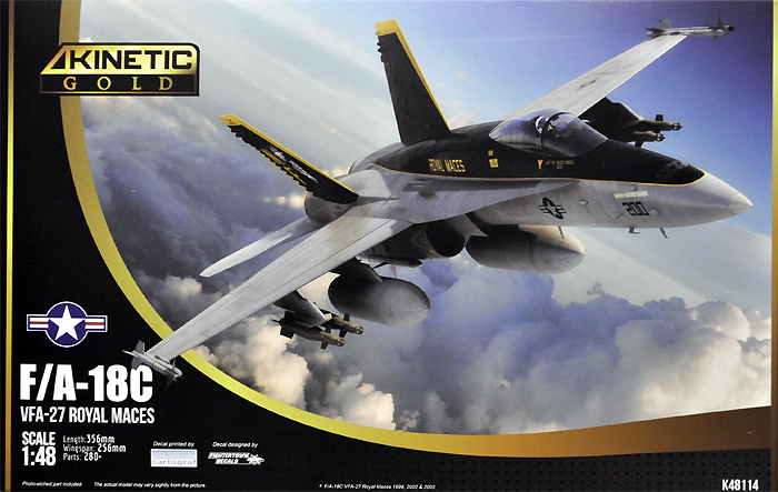 F/A-18C ホーネット アメリカ海兵隊 VFA-27 ロイヤルメイセス プラモデル (キネティック 1/48 エアクラフト プラモデル No.K48114) 商品画像