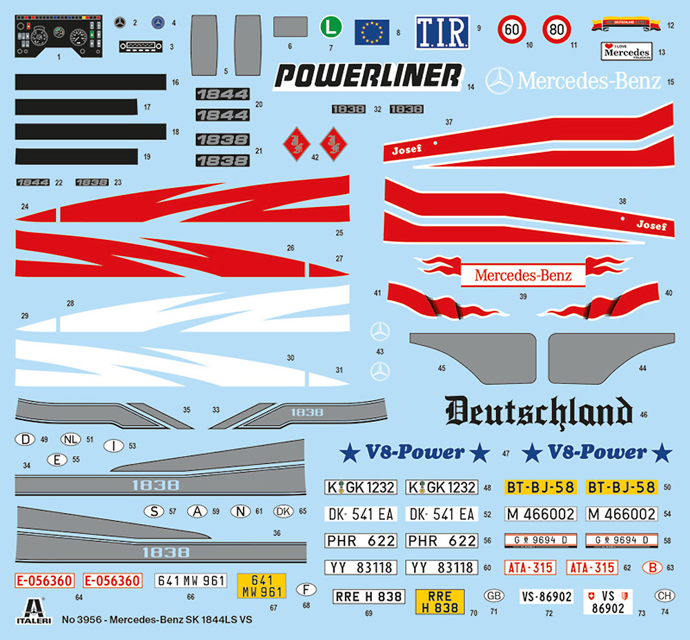 メルセデス ベンツ SK1844 LS V8 トラクターヘッド プラモデル (イタレリ 1/24 トラックシリーズ No.3956) 商品画像_1