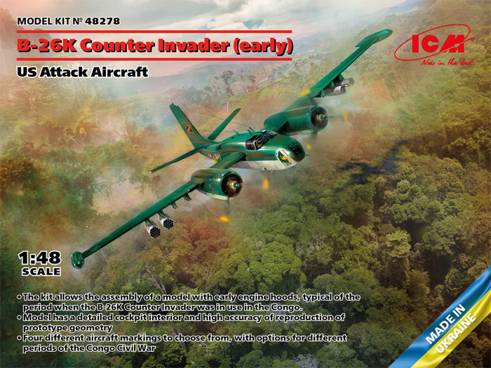 B-26K カウンターインベーダー 前期型 プラモデル (ICM 1/48 エアクラフト プラモデル No.48278) 商品画像