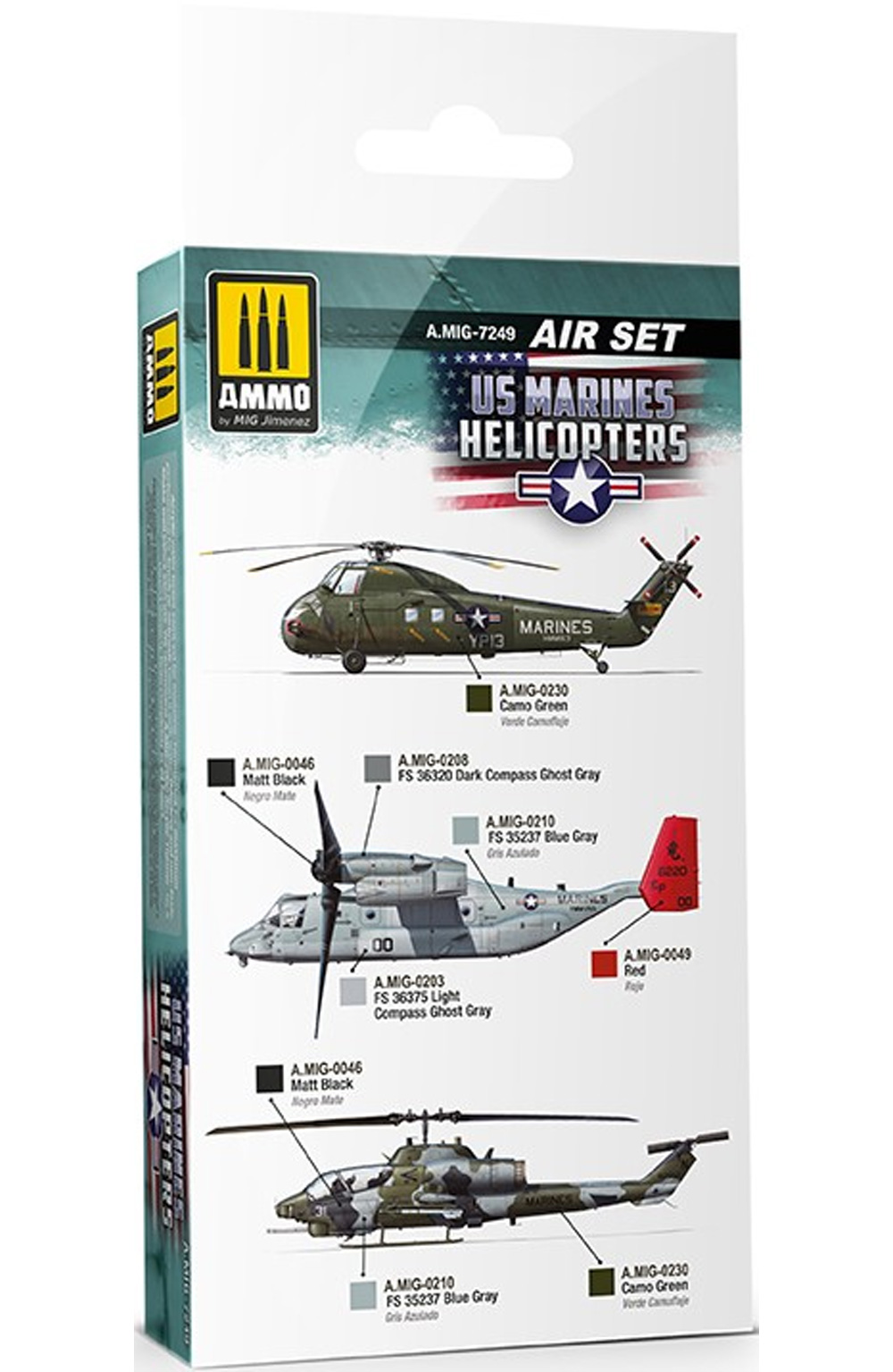 アメリカ海兵隊 ヘリコプター カラーセット 塗料 (アモ AIR SET (Acrylic Color) No.A.MIG-7249) 商品画像_1