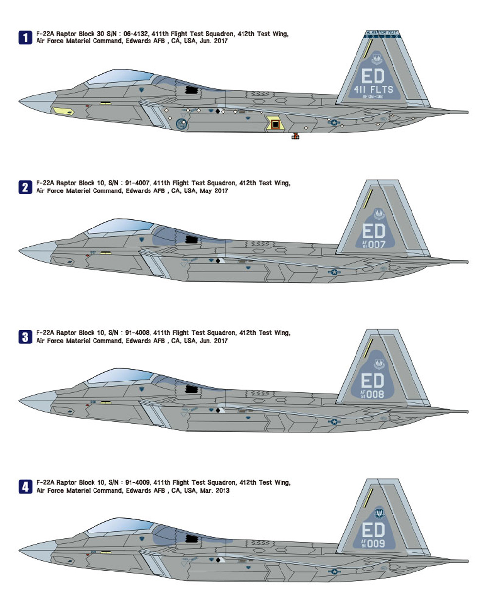 F-22A ラプター エドワーズ空軍基地 プラモデル (ウルフパック ウルフパックデザイン プレミアムエディションキット No.WP17210) 商品画像_3