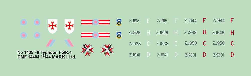タイフーン FGR.4 英空軍第1435飛行隊 デカール デカール (MARK 1 アクセサリー No.DMF14404) 商品画像_1