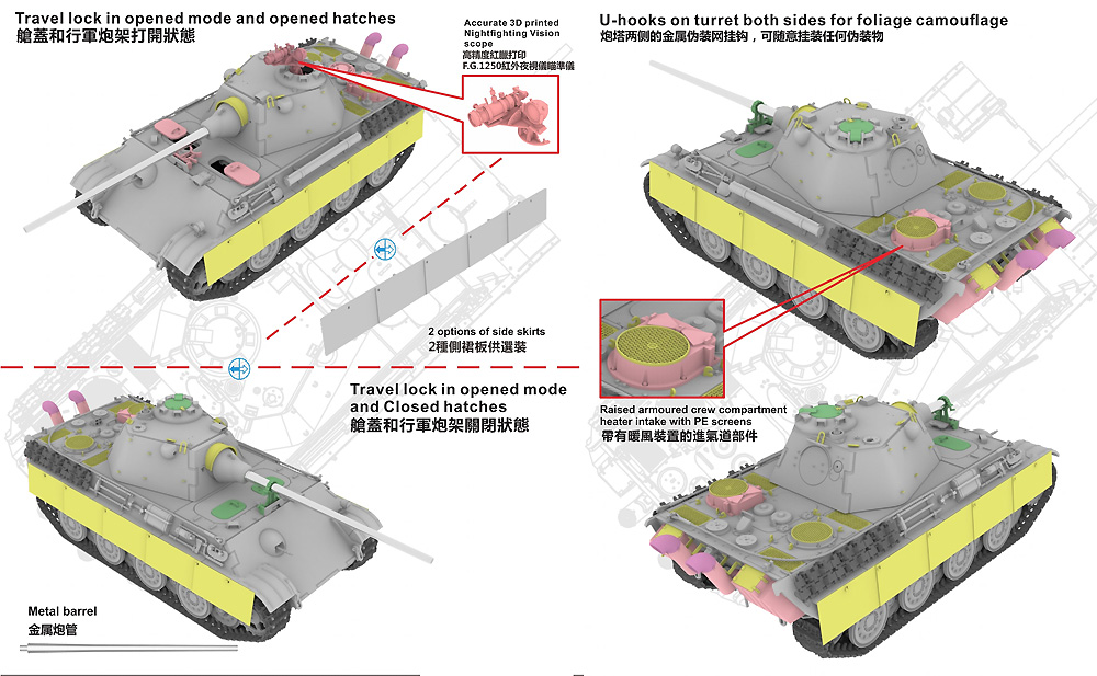 ドイツ 5号戦車 パンターF型 75mm Kw.K. L/70砲 プラモデル (ヴェスピッドモデル 1/72 ミリタリー No.VS720011) 商品画像_4