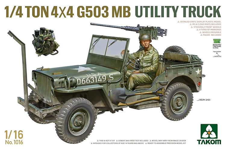1/4トン 4×4 G503 MB ユーティリティトラック プラモデル (タコム 1/16 ミリタリー No.1016) 商品画像