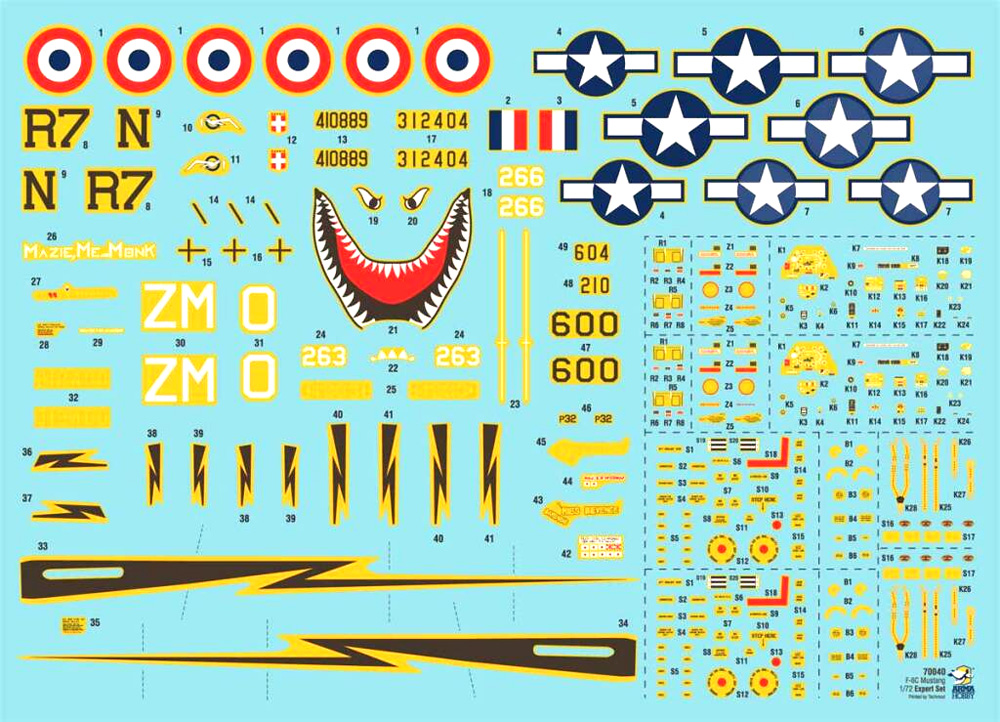 F-6C マスタング エキスパートセット プラモデル (アルマホビー 1/72 エアクラフト プラモデル No.70040) 商品画像_1