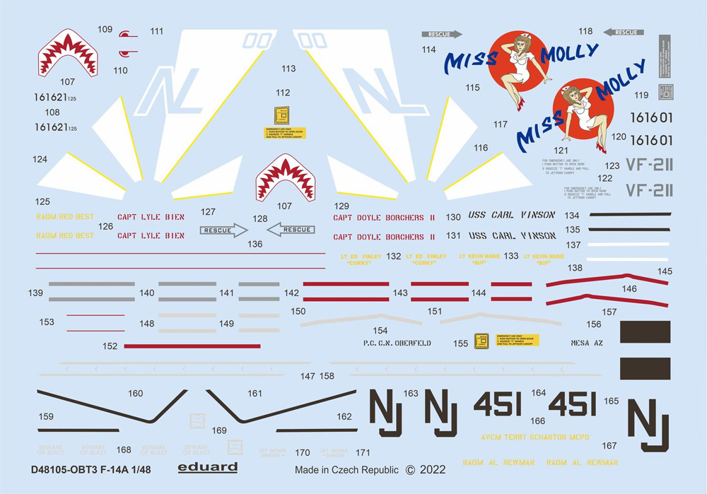 F-14A デカール (タミヤ用) デカール (エデュアルド 1/48 デカール No.D48105) 商品画像_4