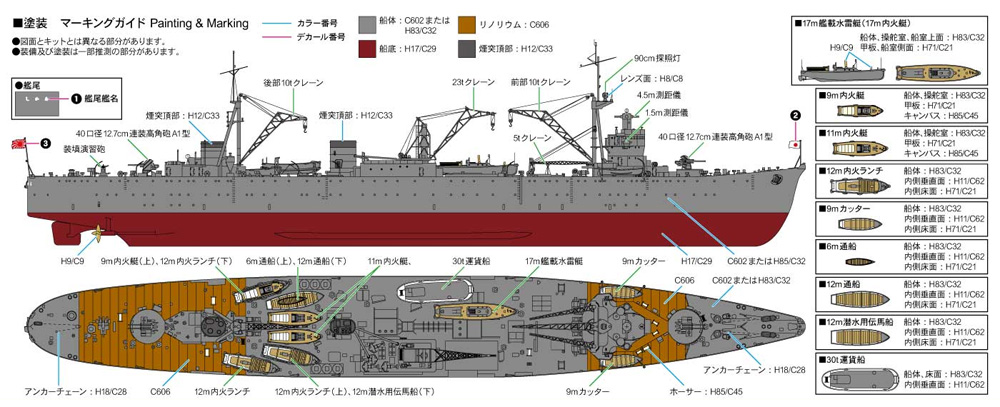 日本海軍 工作艦 明石 エッチングパーツ付き 限定版 プラモデル (ピットロード 1/700 スカイウェーブ W シリーズ No.W225E) 商品画像_1