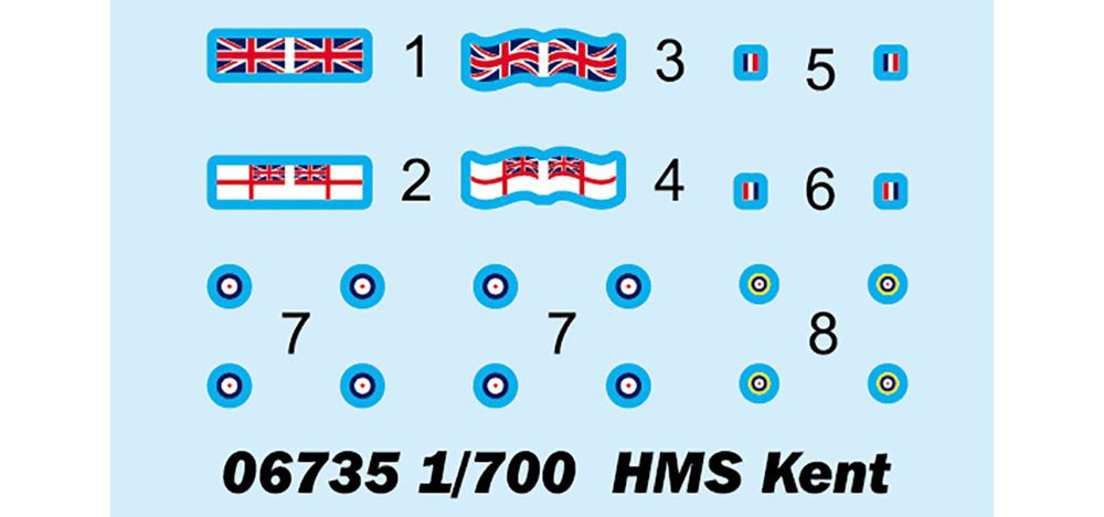 イギリス海軍 重巡洋艦 HMS ケント プラモデル (トランペッター 1/700 艦船シリーズ No.06735) 商品画像_2