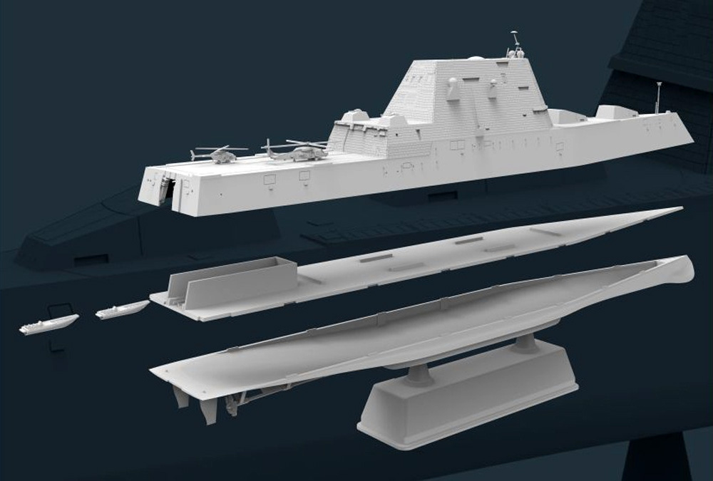 アメリカ海軍 ミサイル駆逐艦 ズムウォルト DDG-1000 プラモデル (フライホーク 1/700 艦船 No.FH1175) 商品画像_3
