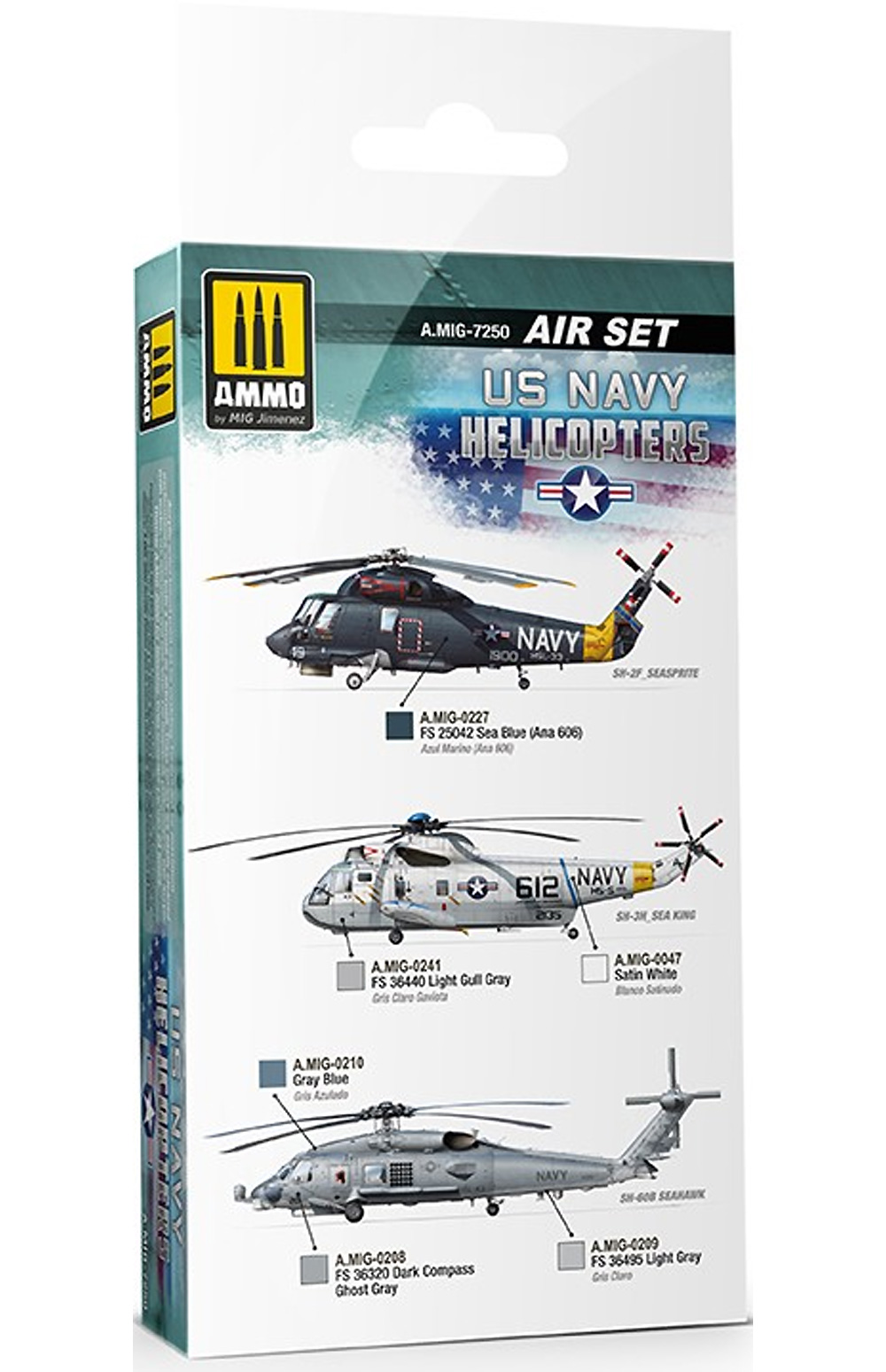 アメリカ海軍ヘリ カラーセット 塗料 (アモ AIR SET (Acrylic Color) No.AMO-7250) 商品画像_1