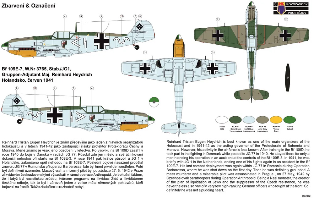 メッサーシュミット Bf109E-7 ラインハルト・ハイドリヒ プラモデル (KPモデル 1/72 エアクラフト プラモデル No.CLK0007) 商品画像_1