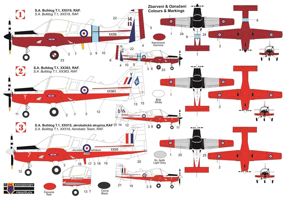 S.A.ブルドッグ T.1 イギリス空軍 プラモデル (KPモデル 1/72 エアクラフト プラモデル No.KPM0298) 商品画像_1