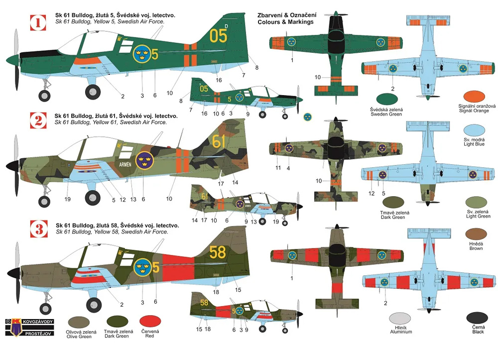 Sk61 ブルドッグ スウェーデン空軍 プラモデル (KPモデル 1/72 エアクラフト プラモデル No.KPM0300) 商品画像_1