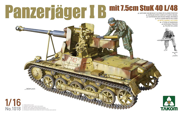 1号 7.5cm自走対戦車砲 B (StuK40 L/48) プラモデル (タコム 1/16 ミリタリー No.1018) 商品画像