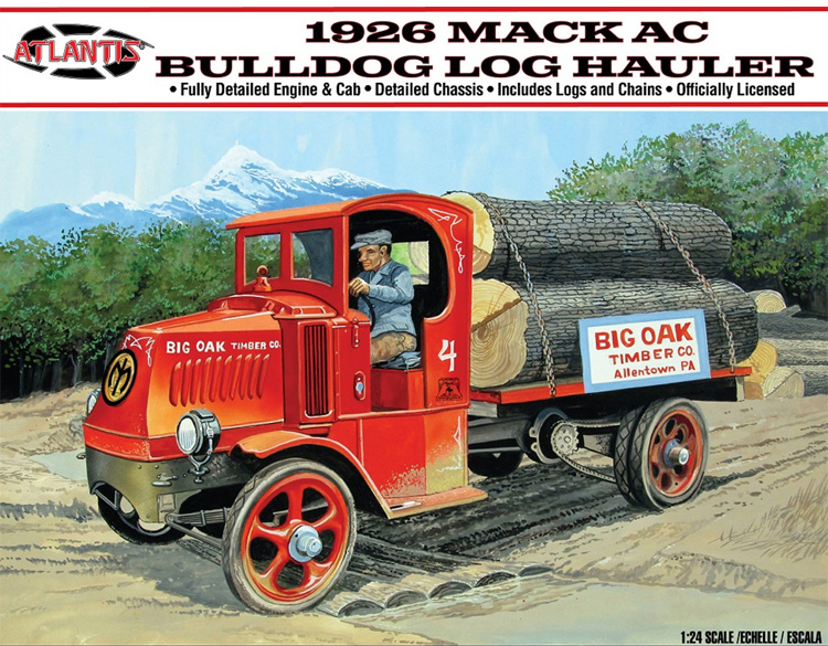 1926 マック AC ブルドッグ 丸太運搬トラック プラモデル (アトランティス プラスチックモデルキット No.M2401) 商品画像