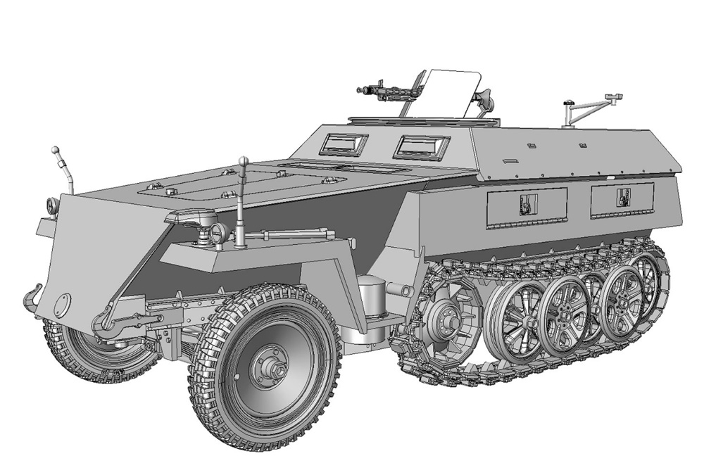 le.SPW Sd.Kfz.250/1 B型 (ノイ) ハーフトラック プラモデル (ダス ヴェルク 1/35 ミリタリー No.DW35029) 商品画像_3