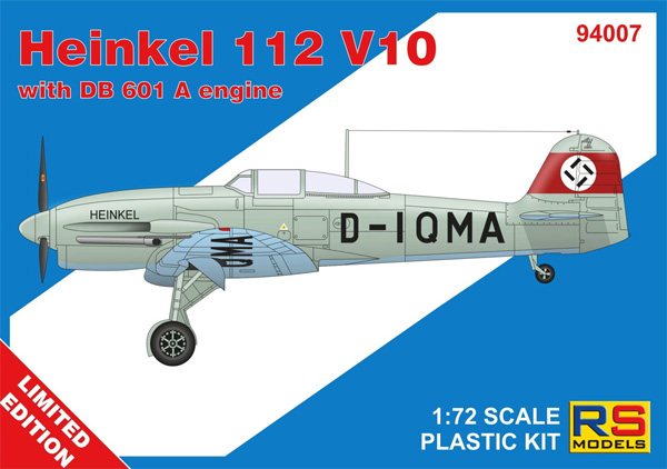 ハインケル 112V10 w/DB601A エンジン ドイツ練習機 プラモデル (RSモデル 1/72 エアクラフト プラモデル No.94007) 商品画像