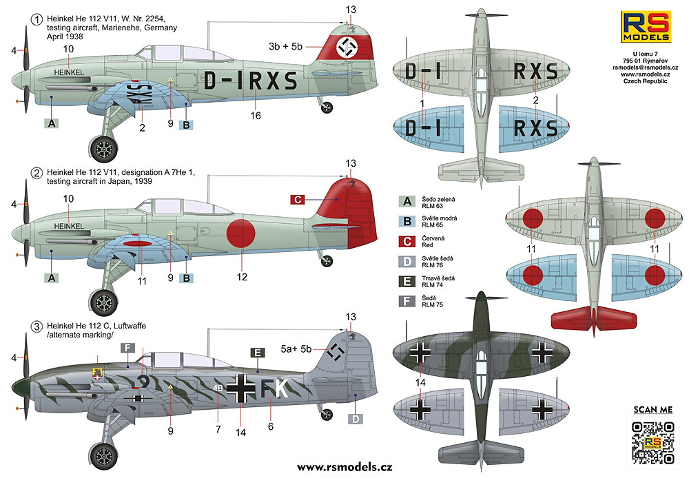 ハインケル 112V11 w/DB601A エンジン 日本軍練習機 プラモデル (RSモデル 1/72 エアクラフト プラモデル No.94008) 商品画像_1