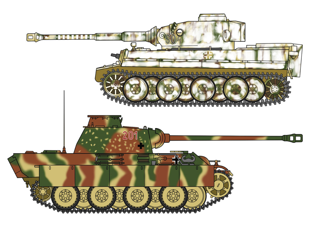 タイガー 1型 & パンサー G型 ドイツ陸軍主力戦車コンボ (2両セット) プラモデル (ハセガワ 1/72 ミニボックスシリーズ No.30067) 商品画像_2