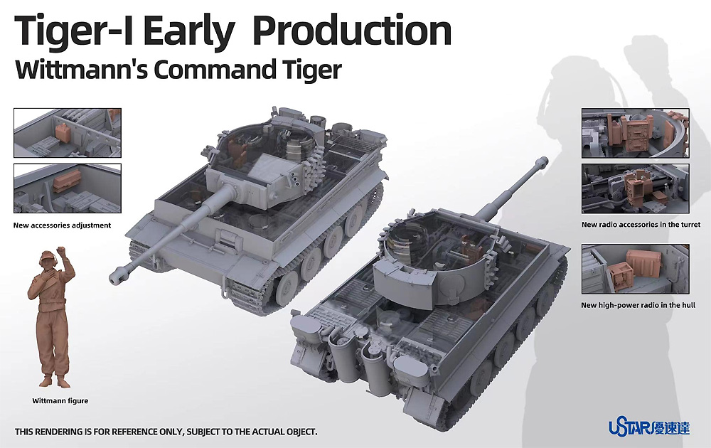 タイガー 1 初期型 フルインテリア ヴィットマン指揮戦車 プラモデル (タコム 1/48 ミリタリー No.004) 商品画像_1