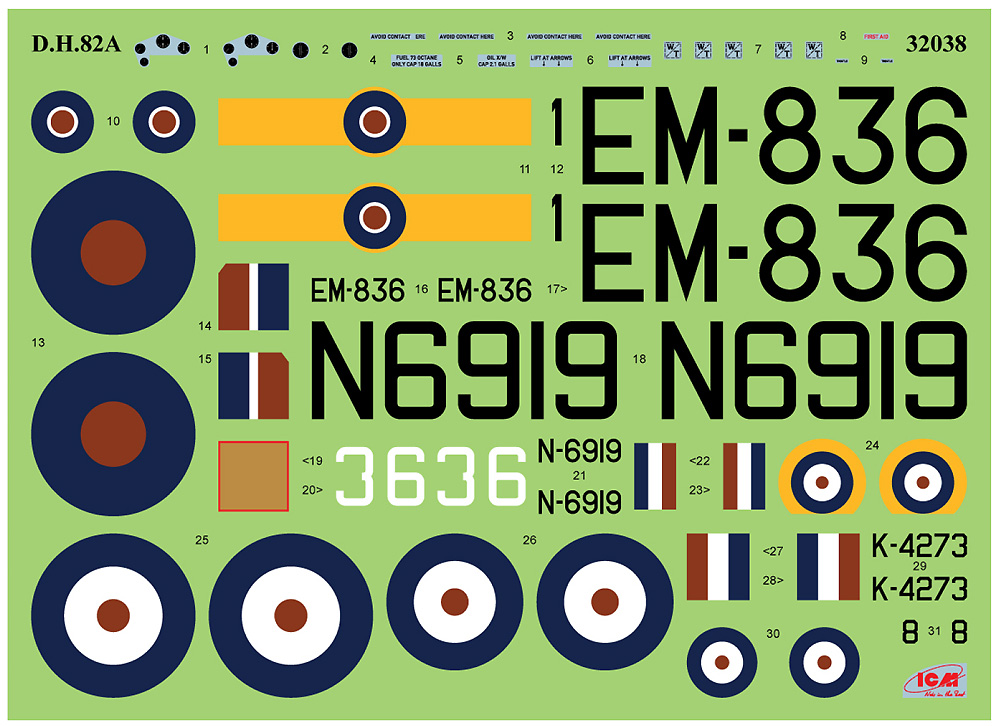 デ・ハビランド D.H82A タイガーモス 軽爆撃機 プラモデル (ICM 1/32 エアクラフト No.32038) 商品画像_1