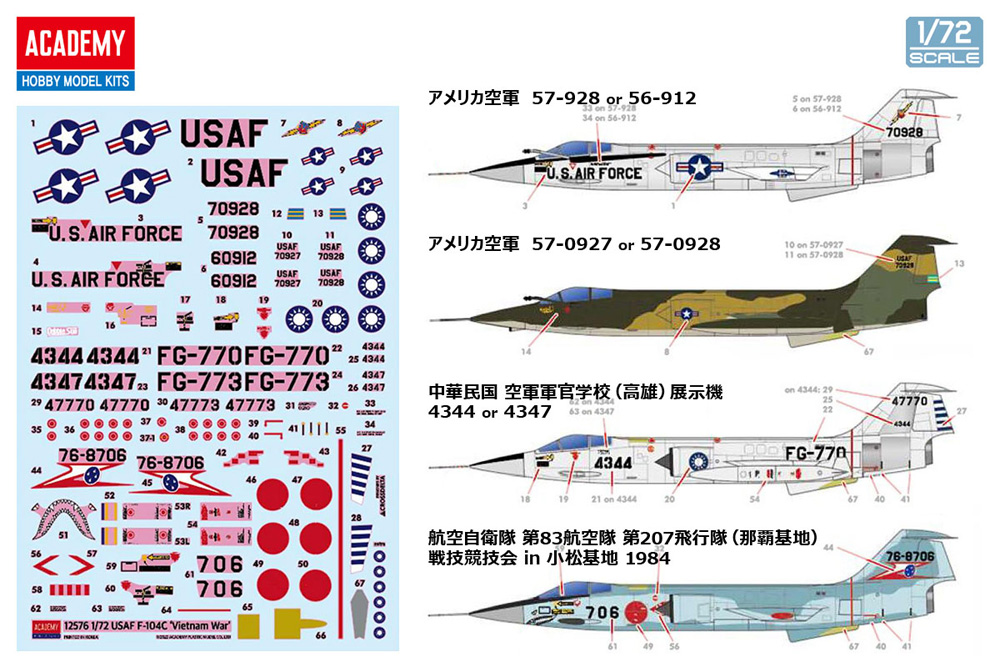 USAF F-104C スターファイター ベトナム戦争 プラモデル (アカデミー 1/72 Aircrafts No.12576) 商品画像_1