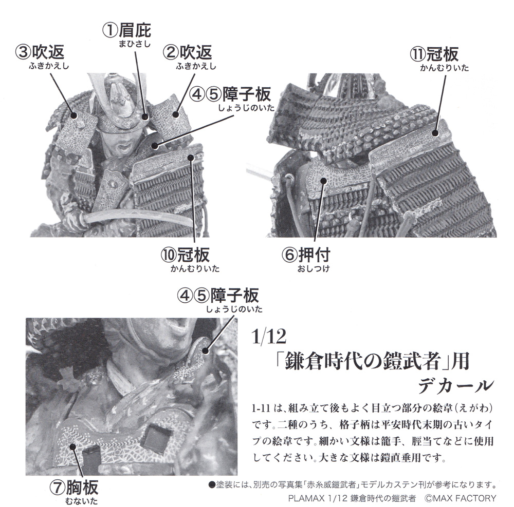 1/12 鎌倉時代の鎧武者用 デカール デカール (モデルカステン モデルカステン マテリアル No.DC-021) 商品画像_2