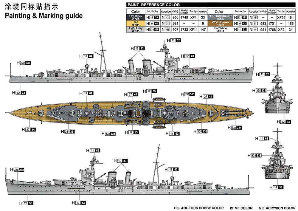 イギリス海軍 軽巡洋艦 HMS カルカッタ プラモデル (トランペッター 1/700 艦船シリーズ No.06741) 商品画像_2