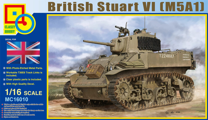 イギリス軍 スチュアート 4 (M5A1) プラモデル (クラッシーホビー 1/16 プラキット No.MC16010) 商品画像