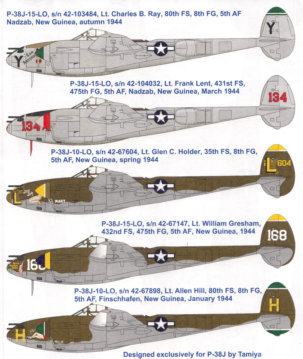 P-38J パシフィック ライトニング デカール (エデュアルド 1/48 デカール No.D48103) 商品画像_2