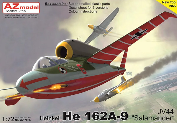 ハインケル He162A-9 サラマンダー JV44 プラモデル (AZ model 1/72 エアクラフト プラモデル No.AZ7825) 商品画像