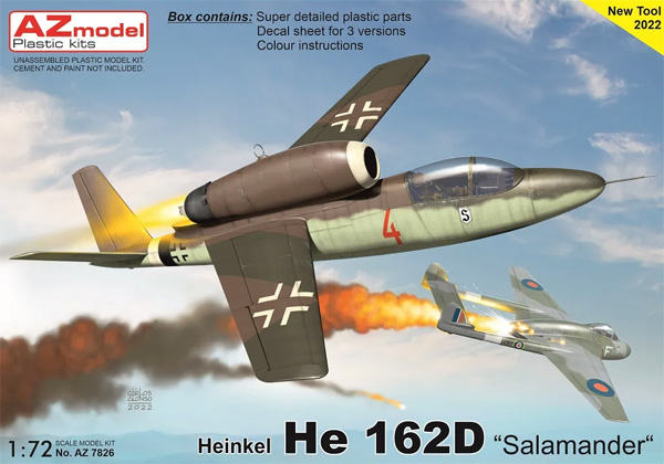 ハインケル He162D サラマンダー プラモデル (AZ model 1/72 エアクラフト プラモデル No.AZ7826) 商品画像