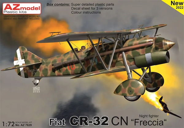 フィアット CR-32CN フレッチア 夜間戦闘機 プラモデル (AZ model 1/72 エアクラフト プラモデル No.AZ7829) 商品画像