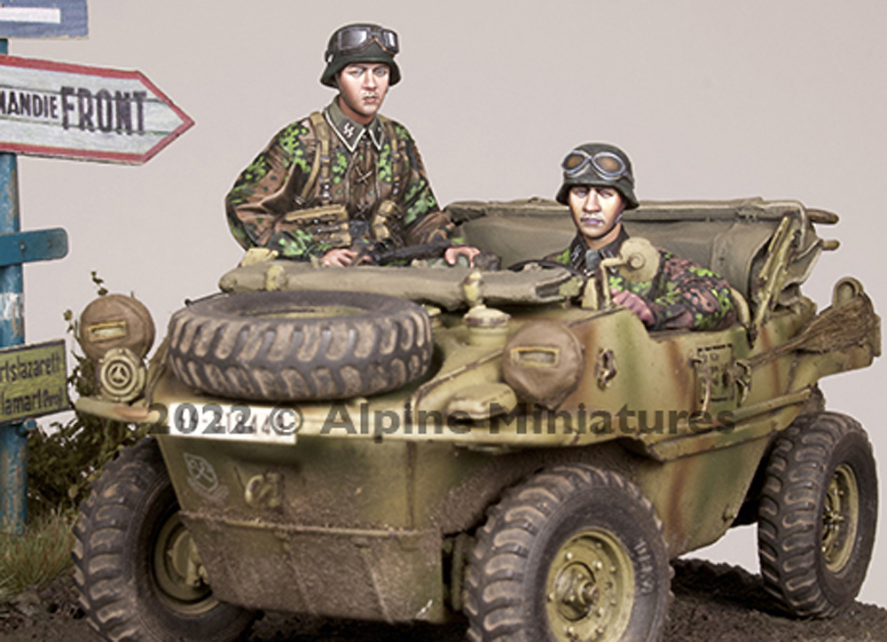 WW2 ドイツ 武装親衛隊 シュビムワーゲン搭乗兵セット (2体セット) レジン (アルパイン 1/35 フィギュア No.AM35302) 商品画像_3