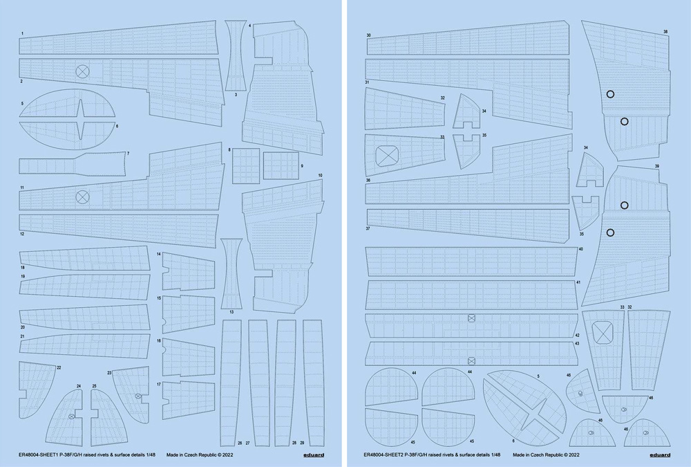 P-38F/G/H 機体リベット & パネルデカール (タミヤ用) デカール (エデュアルド Eddie the Riveter (エディ・ザ・リベッター) No.ER48004) 商品画像_1