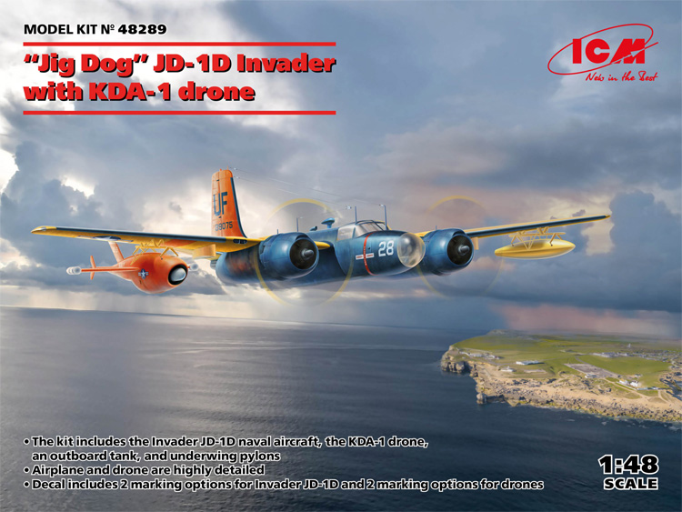 Jig Dog JD-1D インベーダー w/KDA-1 ドローン プラモデル (ICM 1/48 エアクラフト プラモデル No.48289) 商品画像