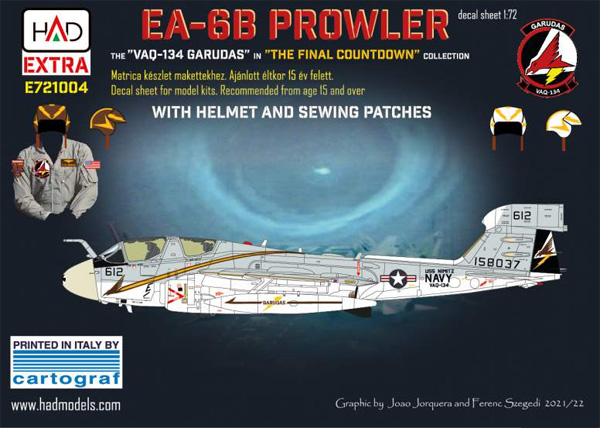 EA-6B プラウラー ファイナルカウントダウン VAQ-134 デカール デカール (HAD MODELS 1/72 デカール No.E721004) 商品画像