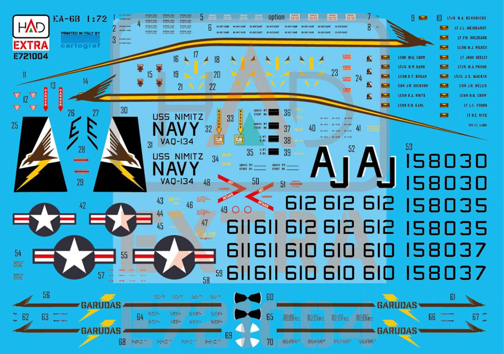EA-6B プラウラー ファイナルカウントダウン VAQ-134 デカール デカール (HAD MODELS 1/72 デカール No.E721004) 商品画像_1
