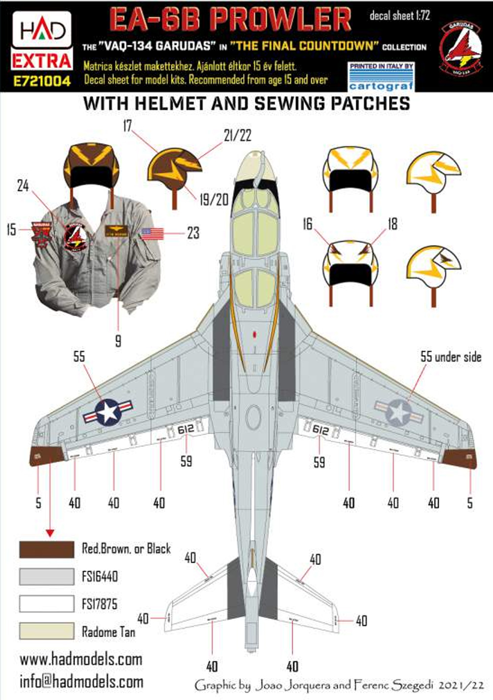 EA-6B プラウラー ファイナルカウントダウン VAQ-134 デカール デカール (HAD MODELS 1/72 デカール No.E721004) 商品画像_3