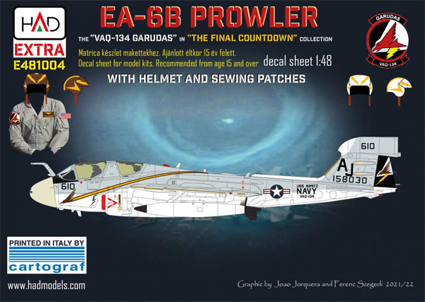 EA-6B プラウラー ファイナルカウントダウン VAQ-134 デカール デカール (HAD MODELS 1/48 デカール No.E481004) 商品画像