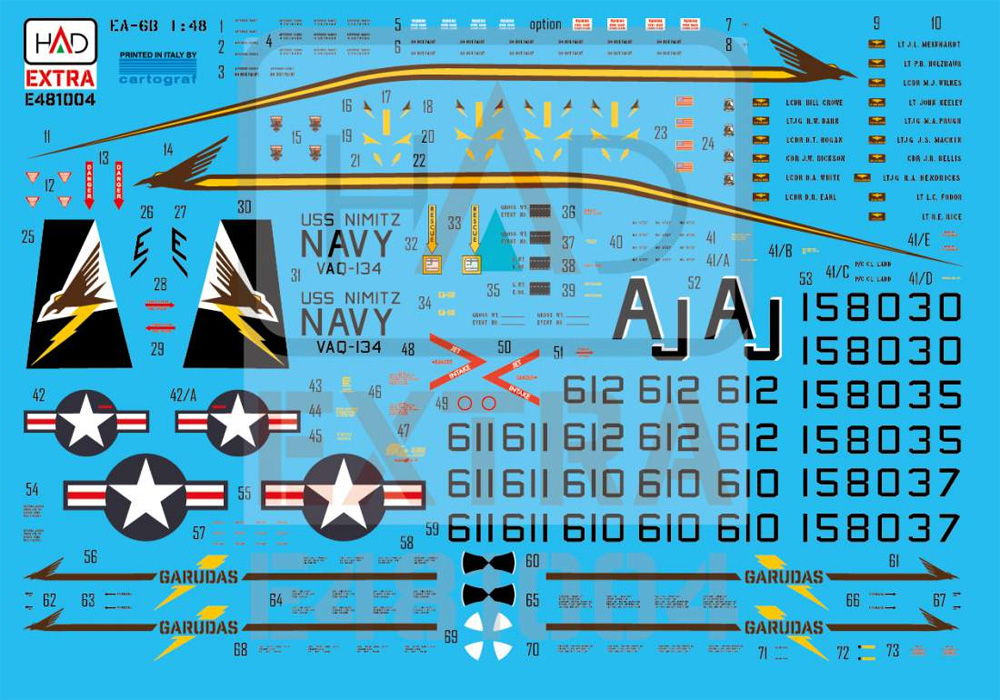 EA-6B プラウラー ファイナルカウントダウン VAQ-134 デカール デカール (HAD MODELS 1/48 デカール No.E481004) 商品画像_1