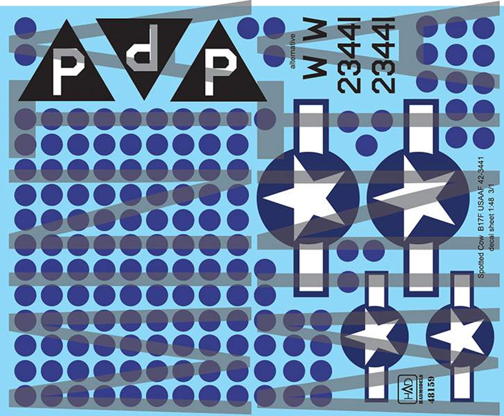 B-17F スポッテッド・カウ デカール デカール (HAD MODELS 1/48 デカール No.48159) 商品画像_3