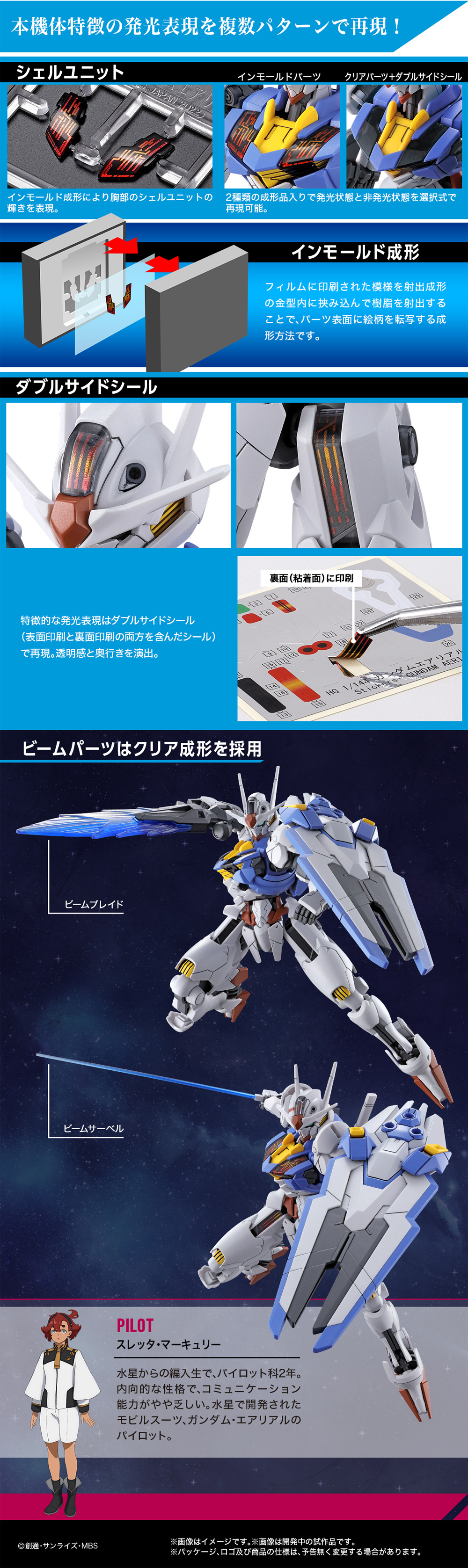 ガンダムエアリアル プラモデル (バンダイ HG 機動戦士ガンダム 水星の魔女 No.003) 商品画像_3