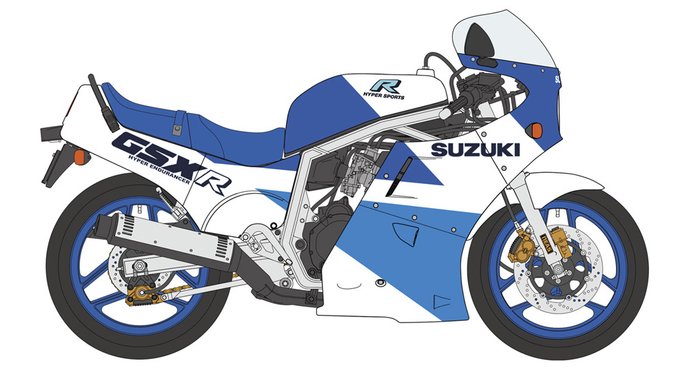 スズキ GSX-R750(H) (GR71G) ブルー/ホワイトカラー プラモデル (ハセガワ 1/12 バイク 限定生産 No.21746) 商品画像_1