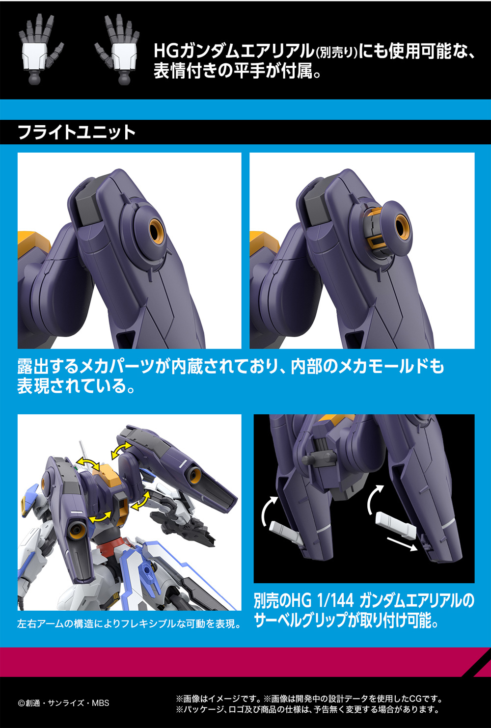 ミラソウル社製フライトユニット装備 プラモデル (バンダイ HG 機動戦士ガンダム 水星の魔女 No.013) 商品画像_3