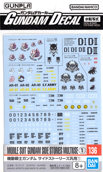 機動戦士ガンダム サイドストーリーズ 汎用 1 デカール (バンダイ ガンダムデカール No.136) 商品画像