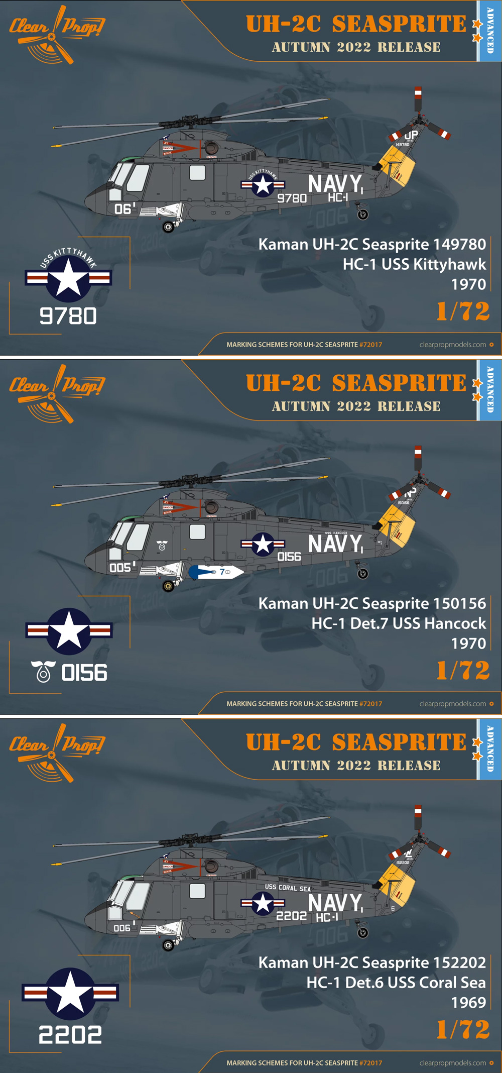 UH-2C シースプライト プラモデル (クリアープロップ 1/72 スケールモデル No.CP72017) 商品画像_3
