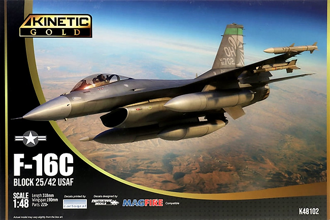 F-16C ブロック25/42 アメリカ空軍 プラモデル (キネティック 1/48 エアクラフト プラモデル No.K48102) 商品画像